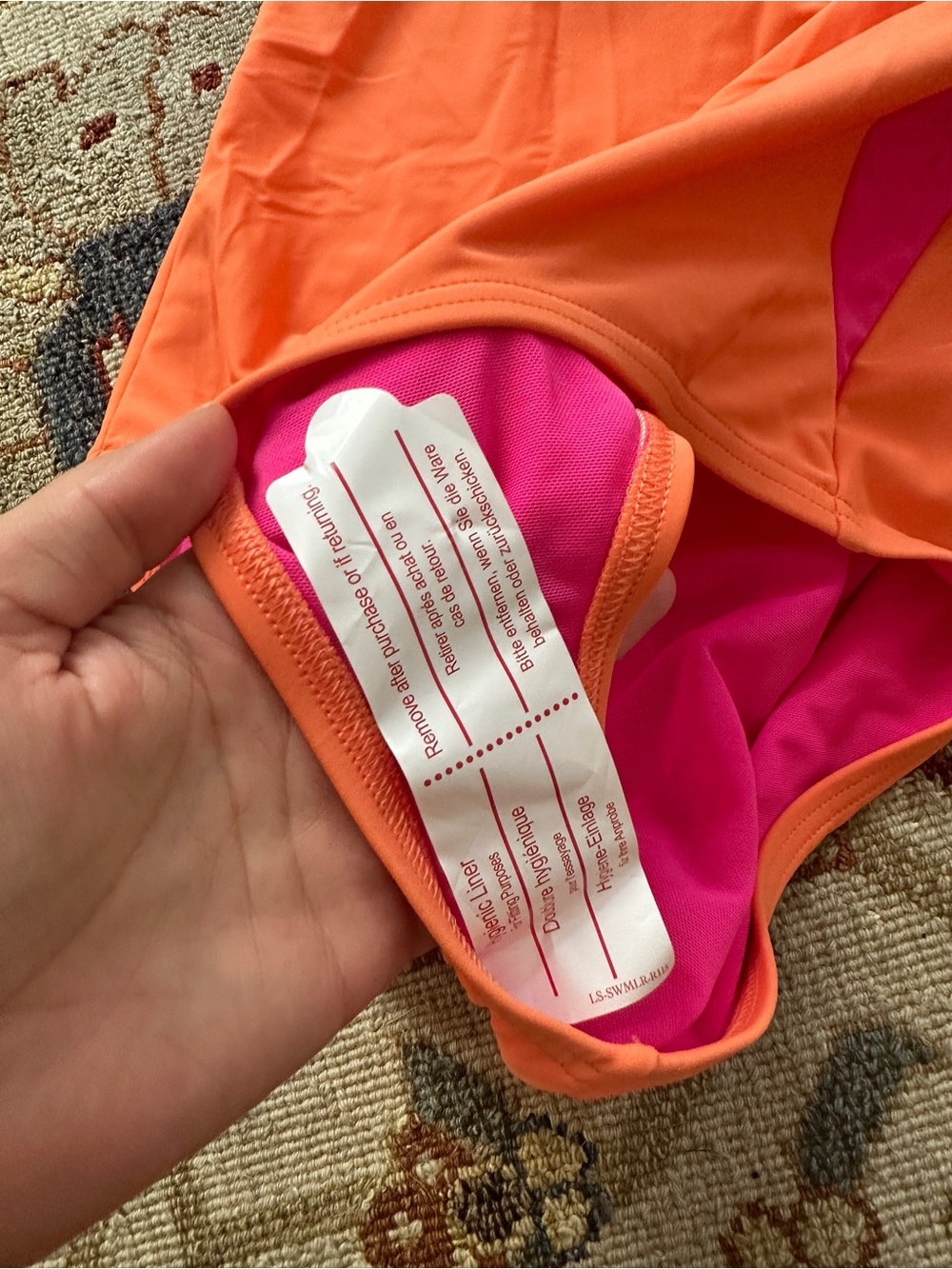NWT Lands End Pink and Orange One Piece Swimsuit Sz M (10-12) - Picture 5 of 8